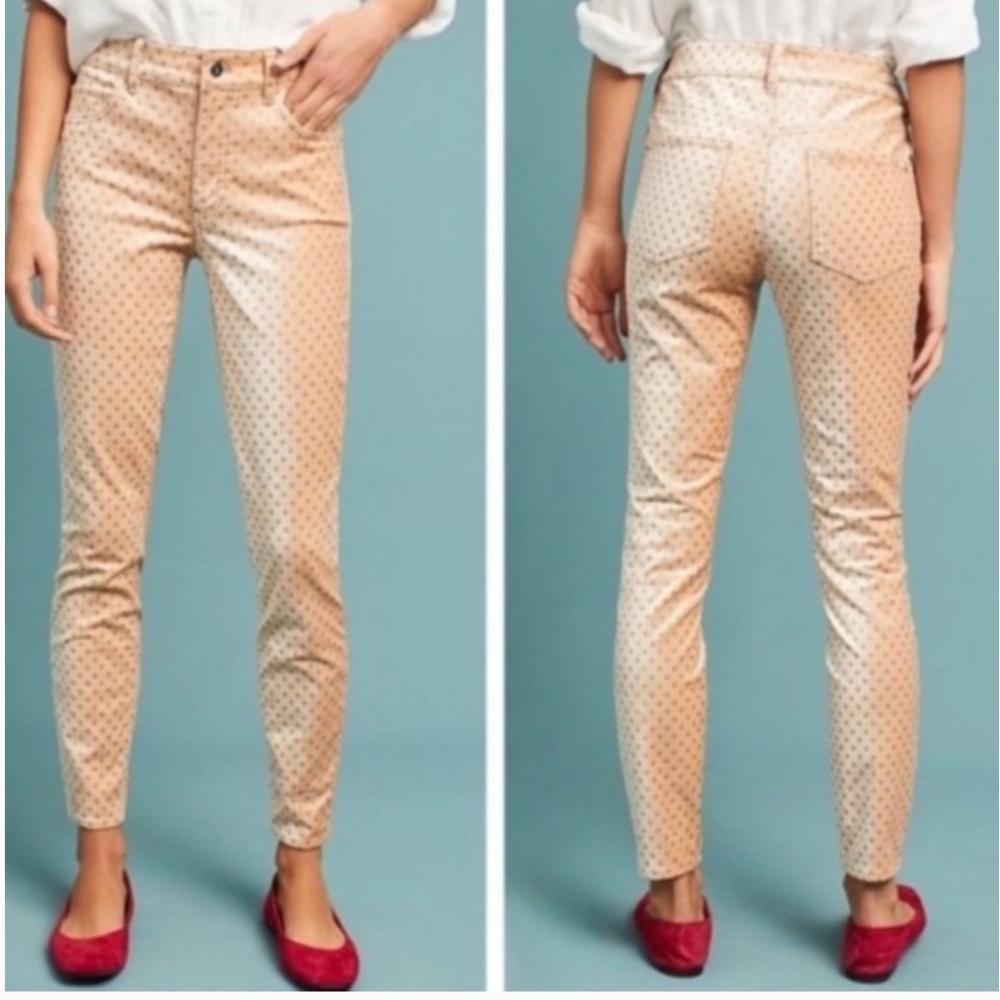 Anthropologie Pants Pilcro and the Letterpress Velvet polka dot pants Si…